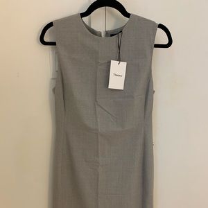 Theory sleeveless grey melange dress